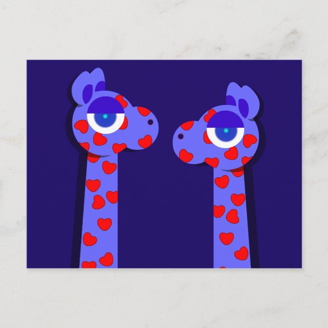 HEART GIRAFFE-vykort Vykort (Framsida)