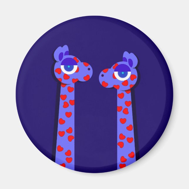 HEART GIRAFFES-knapp Magnet (Framsidan)