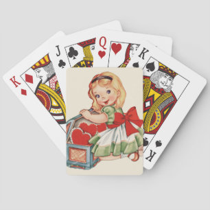 Heart Girl Child Retro Cute Children Casinokort