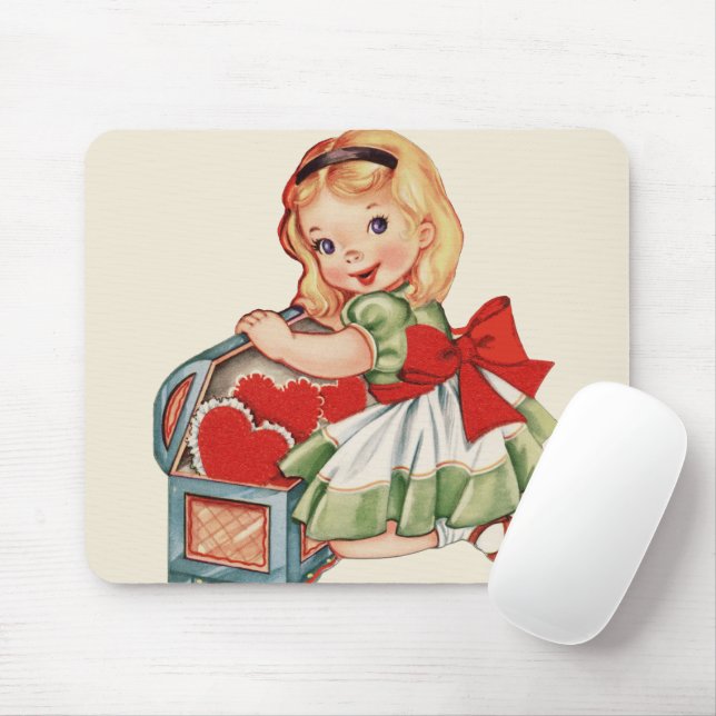 Heart Girl Child Retro Cute Children Musmatta (Med mus)