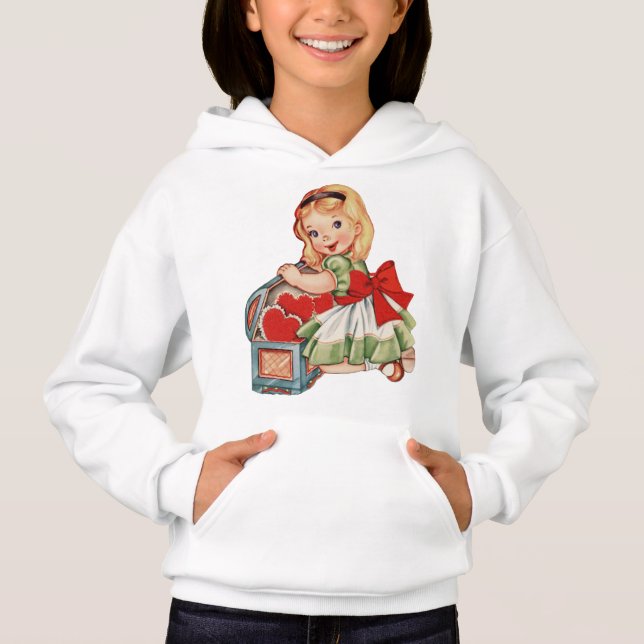 Heart Girl Child Retro Cute Children T Shirt (Framsida)