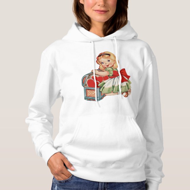 Heart Girl Child Retro Cute Children T Shirt (Framsida)