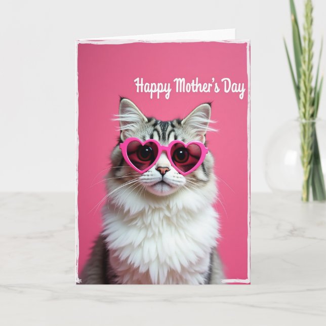 Heart Glasses Mothers Day Card Kort (Framsida)