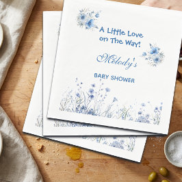 Heart Glasses Teddy Bear Blue Baby Shower Pappersservett