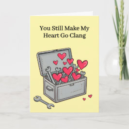 Heart Goes Clang Tin Toolbox 10th Wedding Annivers Kort