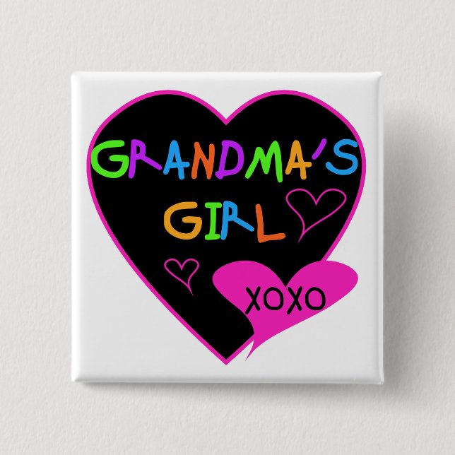 Heart Grandma's Girl T-shirts and Gifts Knapp (Framsida)