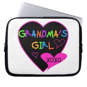 Heart Grandma's Girl T-shirts and Gifts Laptop Fodral