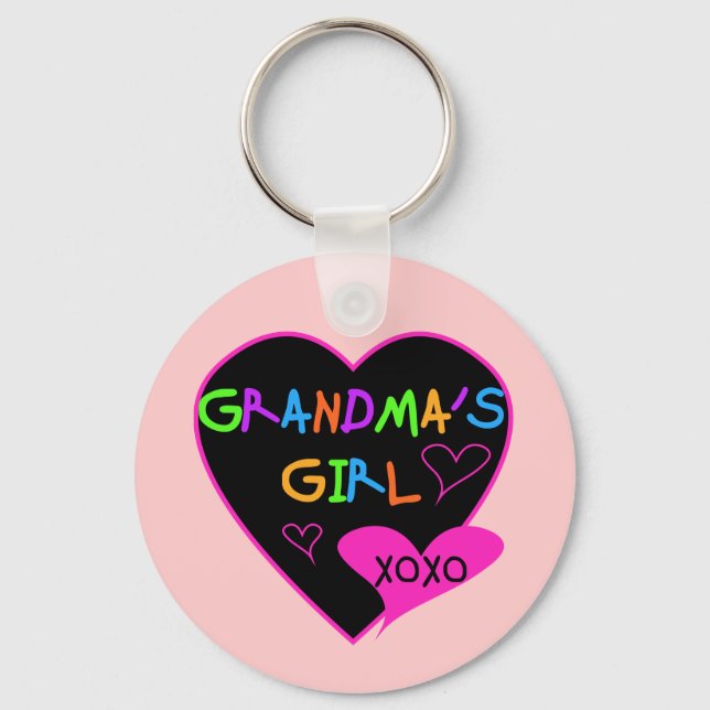 Heart Grandma's Girl T-shirts and Gifts Nyckelring (Framsida)