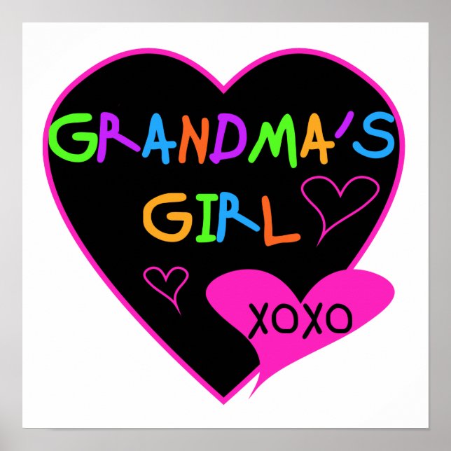 Heart Grandma's Girl T-shirts and Gifts Poster (Framsidan)