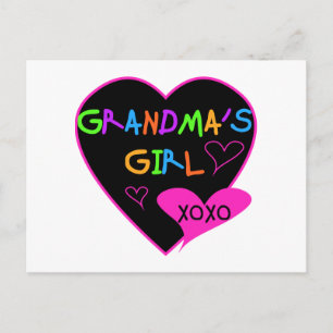 Heart Grandma's Girl T-shirts and Gifts Vykort