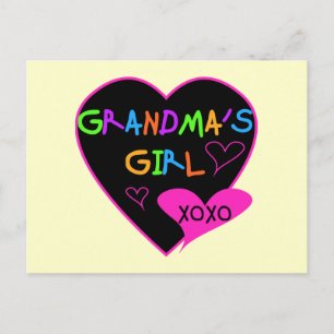 Heart Grandma's Girl T-shirts and Gifts Vykort