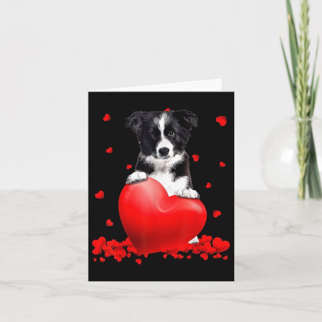 Heart Gräns Collie Hund älskare, Valentineser Kort (Framsida)