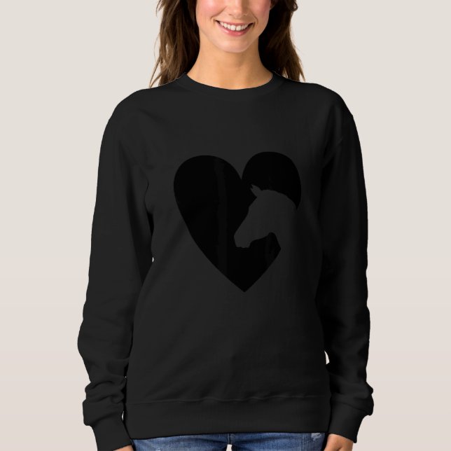 Heart Graphic Horse Lover Equestrian Rider Horses  T Shirt (Framsida)