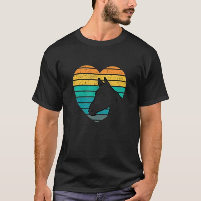 Heart Graphic Horse Lover Equestrian Rider Horses  T Shirt (Framsida)
