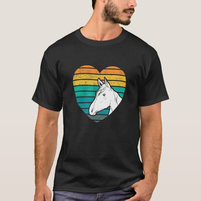 Heart Graphic Horse Lover Equestrian Rider Horses  T Shirt (Framsida)