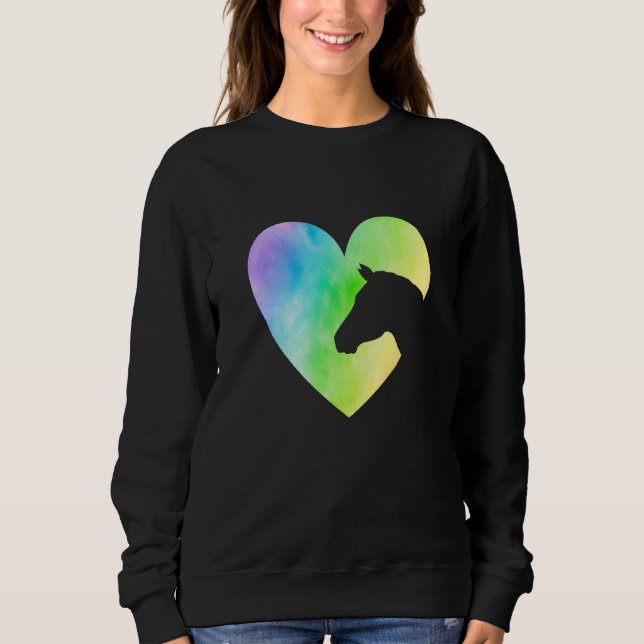Heart Graphic Horse Lover Equestrian Rider Horses  T Shirt (Framsida)