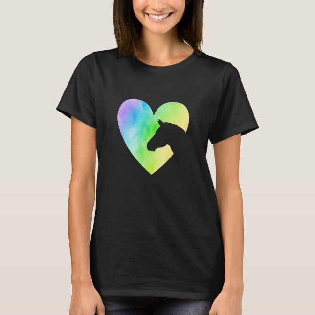 Heart Graphic Horse Lover Equestrian Rider Horses  T Shirt (Framsida)