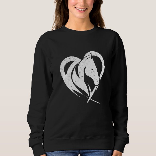 Heart Graphic Horse Lover Equestrian Rider Horses  T Shirt (Framsida)