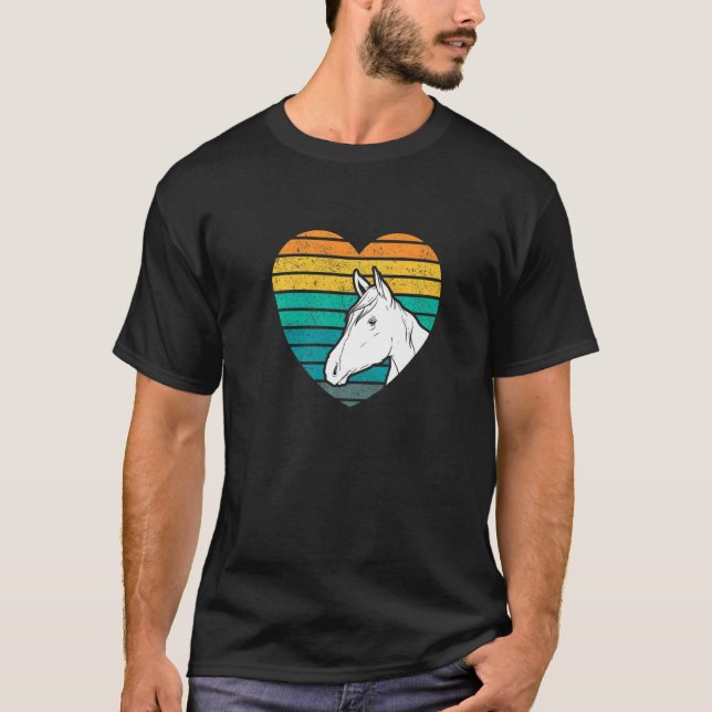 Heart Graphic Horse Lover Equestrian Rider Horses  T Shirt (Framsida)
