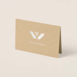 Heart & Gräs - Silver & Kraft Pappra Glad helg Folierat Kort