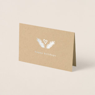Heart & Gräs - Silver & Kraft Pappra Glad helg Folierat Kort