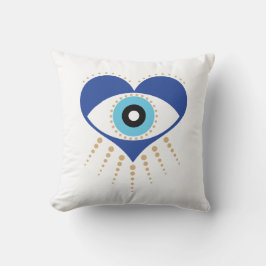 Heart Grekiska Evil Öga Kudde