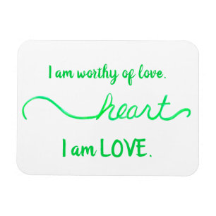 "Heart" Grönt Heart Chakra Kärlek Ord Magnet