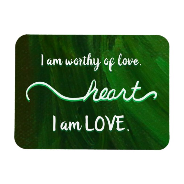 "Heart" Grönt Heart Chakra Kärlek Ord Magnets Magnet (Horisontell)