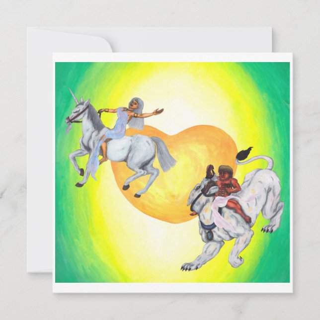 Heart Gud ridning Lioness Goddes ridning Unicorn (Framsida)