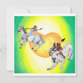 Heart Gud ridning Lioness Goddes ridning Unicorn