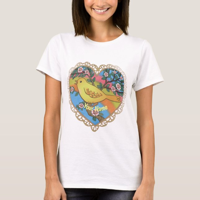 Heart Gult Bird t-shirt (Framsida)