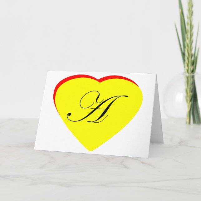 Heart Gult Red a Wedding bjudande MUSEUM Z Inbjudan (Framsida)