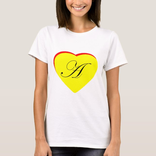 Heart Gult Red a Wedding bjudande MUSEUM Z Tee Shirt (Framsida)
