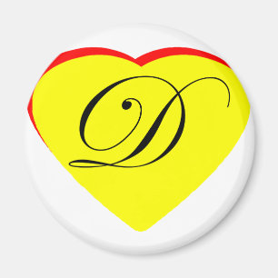 Heart Gult Red D Wedding bjudande MUSEUM Z Magnet