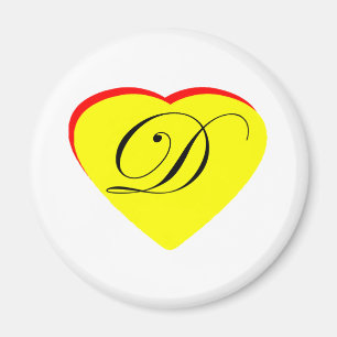 Heart Gult Red D Wedding bjudande MUSEUM Z Magnet