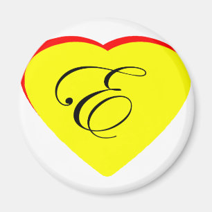Heart Gult Red E bröllop MUSEUM Z Magnet