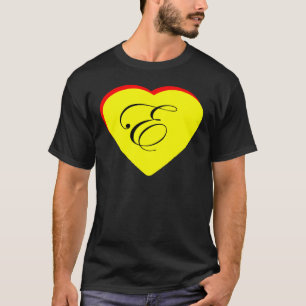 Heart Gult Red E bröllop MUSEUM Z Tee