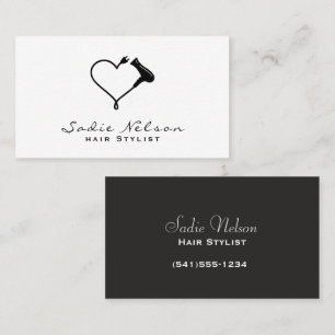 Heart Hairdryer Hair stylist Salon Verktyg Beauty Visitkort