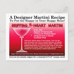 Heart Halloween Martini Recipe-vykort Vykort