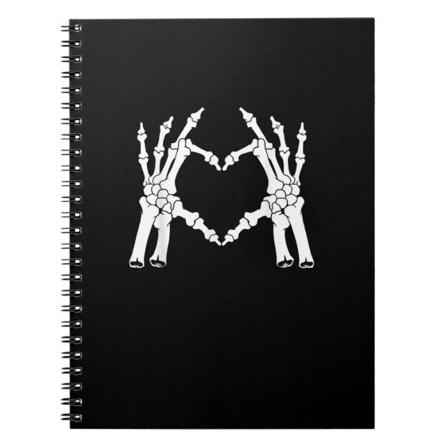 Heart - Halloween Skeleton Hand Anteckningsbok (Framsidan)