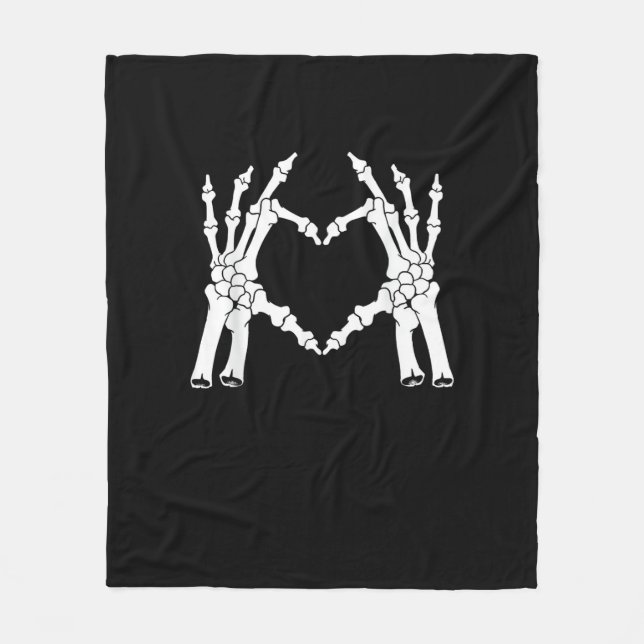 Heart - Halloween Skeleton Hand Fleecefilt (Framsidan)
