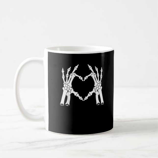 Heart - Halloween Skeleton Hand Kaffemugg (Vänster)