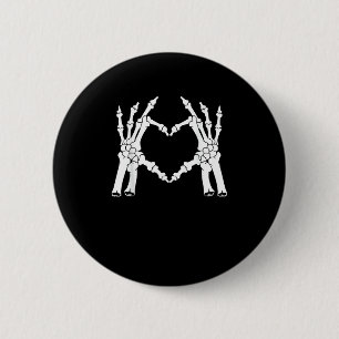 Heart - Halloween Skeleton Hand Knapp