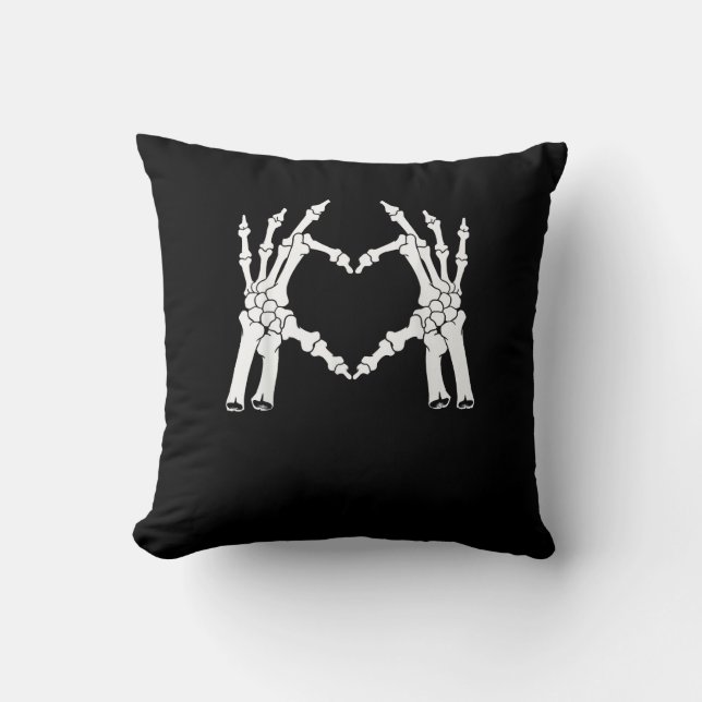Heart - Halloween Skeleton Hand Kudde (Framsida)