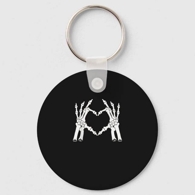 Heart - Halloween Skeleton Hand Nyckelring (Framsida)