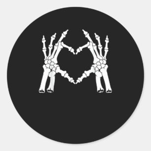 Heart - Halloween Skeleton Hand Runt Klistermärke