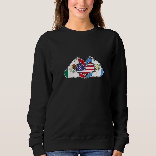 Heart Händer Mexiko Guatemala och USA T Shirt (Framsida)