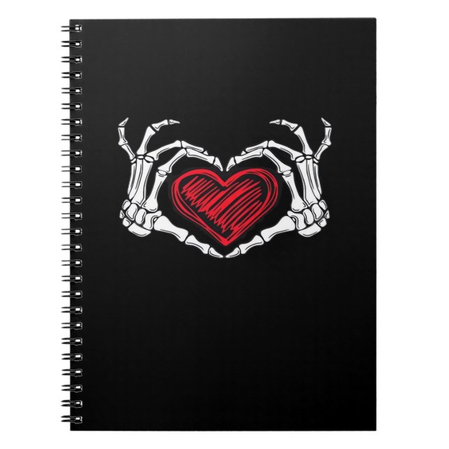 Heart Händer Skeleton Anteckningsbok (Framsidan)