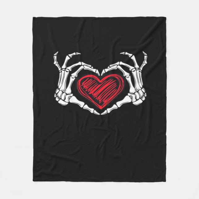 Heart Händer Skeleton Fleecefilt (Framsidan)