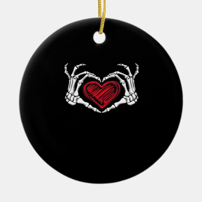 Heart Händer Skeleton Julgransprydnad Keramik (Framsidan)